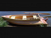 Деревянная вёсельная лодка