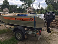 Лодка Wellboat 42 , мотор suzuki DF20A 20л.с, трейлер прицеп лодочный 4,7м, грузоподъемность 750 кг.